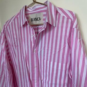 BLANCA Fabienne Shirt in Pink and White | OS